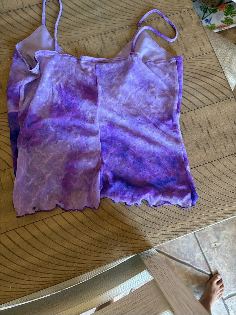 Purple Tie-Dye Spaghetti Strap Cami Top